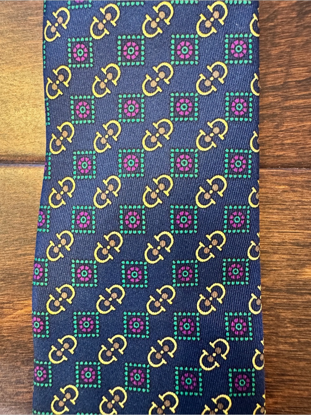GUCCI Navy Horsebit Silk Tie - Picture 2 of 4